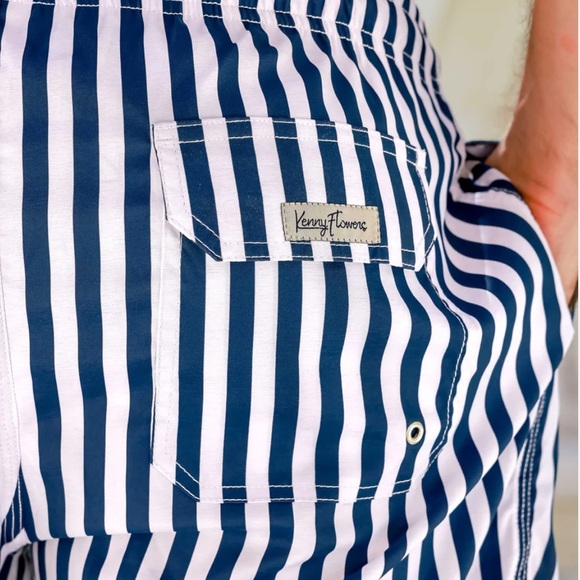 NEW! THE NAUTI BY NATURE SWIM TRUNKS Men's Blue Striped Swim Shorts Sz XL - Picture 9 of 16